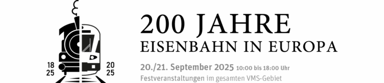 Logo von "200 Jahre Eisenbahn in Europa" am 20. und 21. September von 10 bis 18:00 Uhr