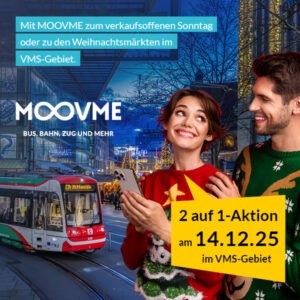 MOOVME-App mit 2 auf 1-Aktion am 14.12.25 im VMS-Gebiet