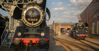 Lokaufstellung Im Bw Johnny Ullmann Historische Dampflok steht im Außengelände des Eisenbahnmuseums