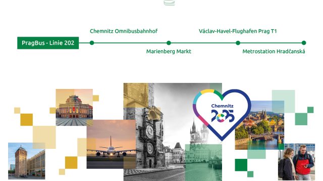 PragBus-Logo und Bildcollage mit Fotos von Chemnitz und Prag sowie Link zu 2025.vms.de